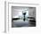 Ultramodern Bathroom Interior with Luxury Furniture and Marble Wall and Panoramic View-PlusONE-Framed Photographic Print