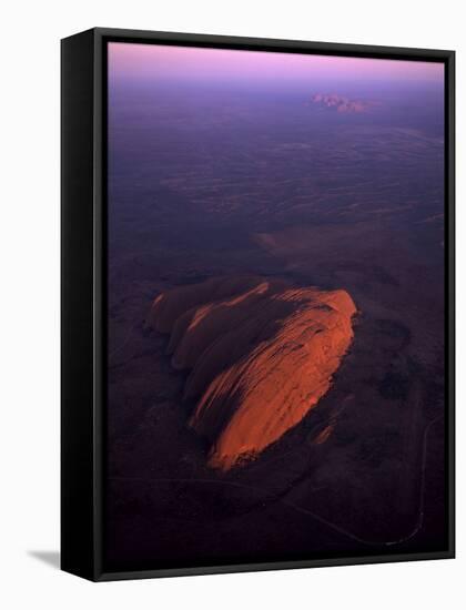 Uluru (Ayers Rock) at Sunrise, Aerial Image-null-Framed Stretched Canvas