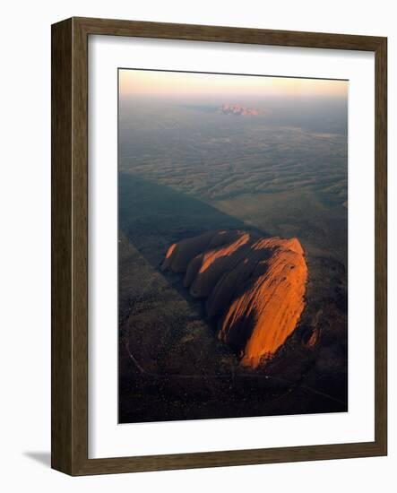 Uluru (Ayers Rock) at Sunrise, Aerial-null-Framed Photographic Print