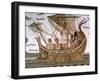 Ulysses and the Sirens, Roman Mosaic, 3rd Century Ad-null-Framed Premium Giclee Print