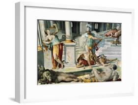 Ulysses and the Sorceress Circe, Circa 1550-Pellegrino Tibaldi-Framed Giclee Print