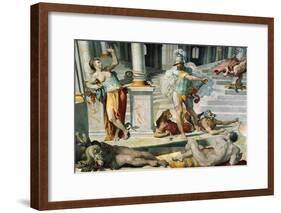 Ulysses and the Sorceress Circe, Circa 1550-Pellegrino Tibaldi-Framed Giclee Print