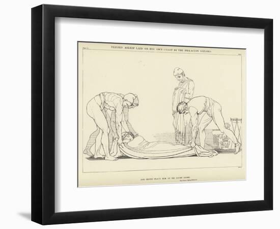 Ulysses Asleep Laid on His Own Coast by the Phaeacian Sailors-John Flaxman-Framed Premium Giclee Print