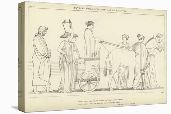 Ulysses Following the Car of Nausicaa-John Flaxman-Stretched Canvas