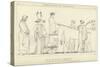 Ulysses Following the Car of Nausicaa-John Flaxman-Stretched Canvas