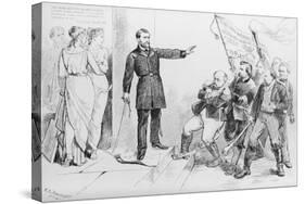 Ulysses Grant Vetoing Congress Bill-null-Stretched Canvas