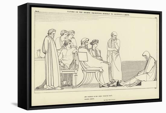 Ulysses on the Hearth Presenting Himself to Alcinous and Arete-John Flaxman-Framed Stretched Canvas