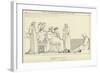 Ulysses on the Hearth Presenting Himself to Alcinous and Arete-John Flaxman-Framed Giclee Print