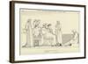 Ulysses on the Hearth Presenting Himself to Alcinous and Arete-John Flaxman-Framed Giclee Print