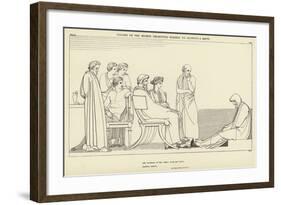 Ulysses on the Hearth Presenting Himself to Alcinous and Arete-John Flaxman-Framed Giclee Print