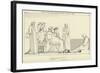 Ulysses on the Hearth Presenting Himself to Alcinous and Arete-John Flaxman-Framed Giclee Print