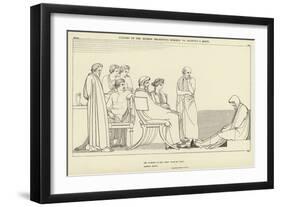 Ulysses on the Hearth Presenting Himself to Alcinous and Arete-John Flaxman-Framed Giclee Print