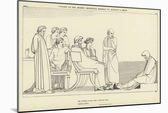 Ulysses on the Hearth Presenting Himself to Alcinous and Arete-John Flaxman-Mounted Giclee Print