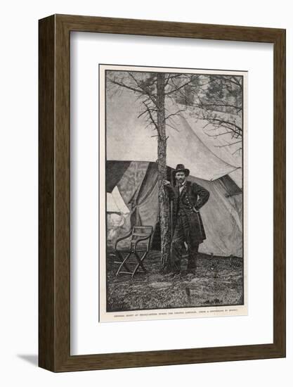 Ulysses S Grant American Civil War General at Headquarters During the Virginia Campaign-H. Vetten-Framed Photographic Print