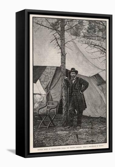 Ulysses S Grant American Civil War General at Headquarters During the Virginia Campaign-H. Vetten-Framed Stretched Canvas