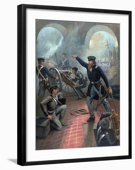 Ulysses S. Grant Commanding Troops During the Mexican American War-Stocktrek Images-Framed Art Print