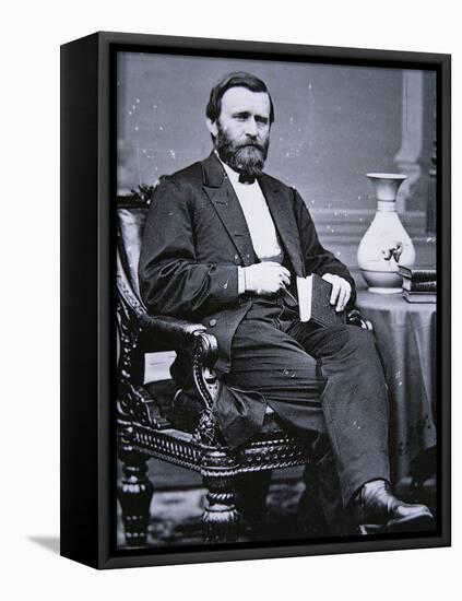 Ulysses Simpson Grant (1822-85)-Mathew Brady-Framed Stretched Canvas