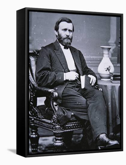 Ulysses Simpson Grant (1822-85)-Mathew Brady-Framed Stretched Canvas