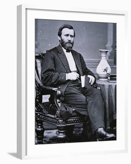 Ulysses Simpson Grant (1822-85)-Mathew Brady-Framed Photographic Print