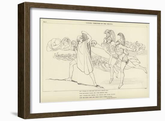 Ulysses Terrefied by the Ghosts-John Flaxman-Framed Giclee Print