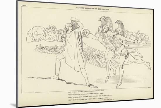 Ulysses Terrefied by the Ghosts-John Flaxman-Mounted Giclee Print