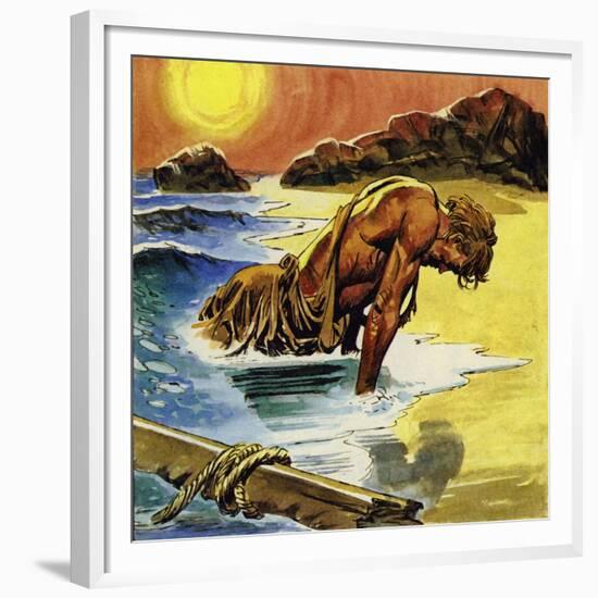 Ulysses Washed Up on the Island of Ogygia-null-Framed Giclee Print