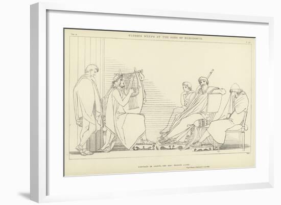 Ulysses Weeps at the Song of Demodocus-John Flaxman-Framed Giclee Print