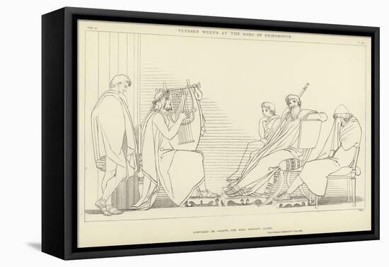 Ulysses Weeps at the Song of Demodocus-John Flaxman-Framed Stretched Canvas