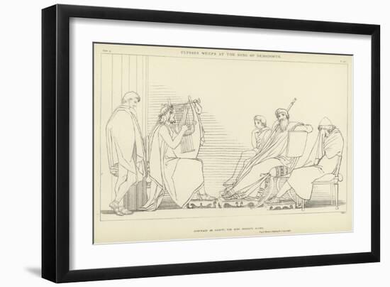 Ulysses Weeps at the Song of Demodocus-John Flaxman-Framed Premium Giclee Print