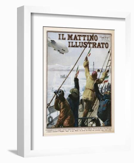 Umberto Nobile Flew the Airship "Norge" Over the North Pole in 1926-F. De Nicola-Framed Art Print