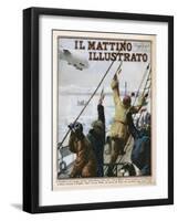 Umberto Nobile Flew the Airship "Norge" Over the North Pole in 1926-F. De Nicola-Framed Art Print