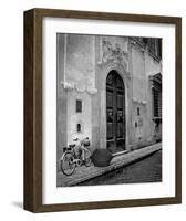 Umbrella and Bicycle by the Door-Igor Maloratsky-Framed Art Print