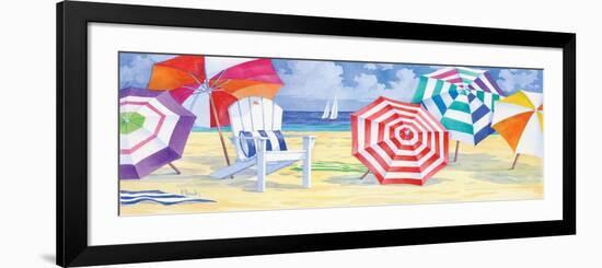Umbrella Beach-Paul Brent-Framed Art Print
