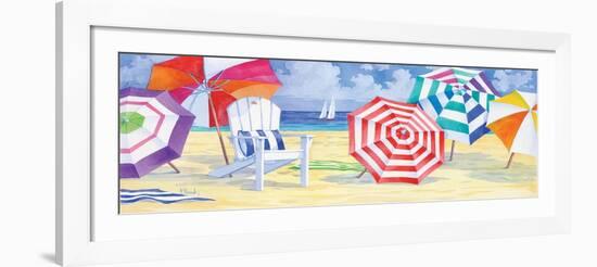 Umbrella Beach-Paul Brent-Framed Art Print