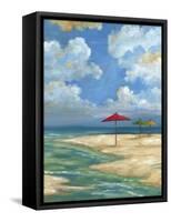 Umbrella Beachscape I-Paul Brent-Framed Stretched Canvas