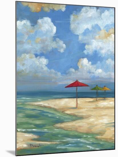 Umbrella Beachscape I-Paul Brent-Mounted Art Print