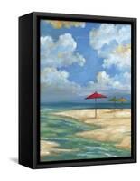 Umbrella Beachscape I-Paul Brent-Framed Stretched Canvas