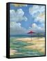 Umbrella Beachscape I-Paul Brent-Framed Stretched Canvas