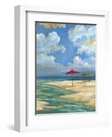 Umbrella Beachscape I-Paul Brent-Framed Art Print