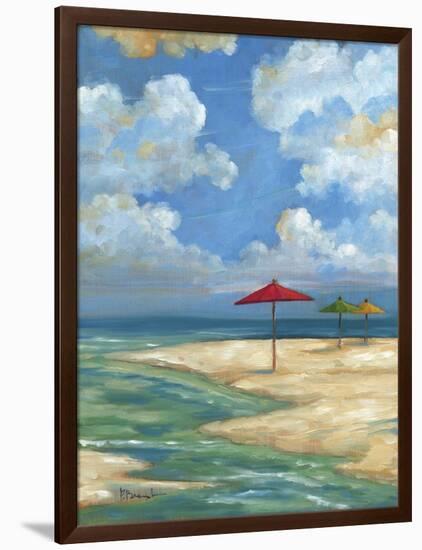 Umbrella Beachscape I-Paul Brent-Framed Art Print