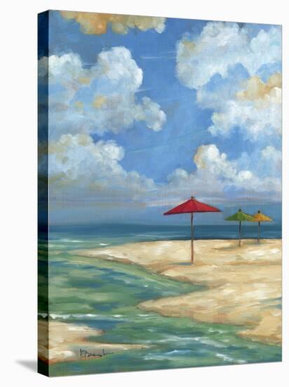 Umbrella Beachscape I-Paul Brent-Stretched Canvas