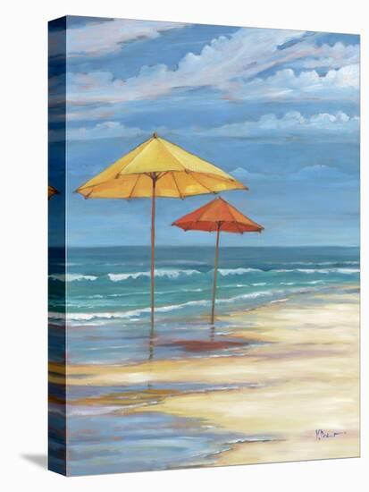 Umbrella Beachscape II-Paul Brent-Stretched Canvas