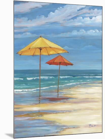 Umbrella Beachscape II-Paul Brent-Mounted Art Print