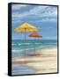 Umbrella Beachscape II-Paul Brent-Framed Stretched Canvas