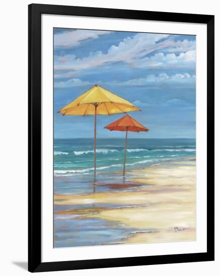 Umbrella Beachscape II-Paul Brent-Framed Art Print