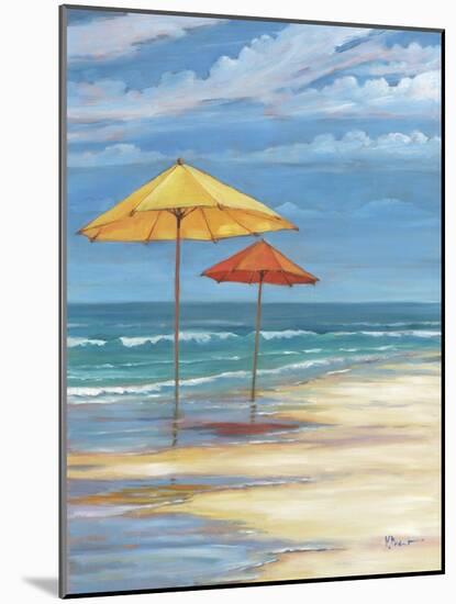 Umbrella Beachscape II-Paul Brent-Mounted Art Print