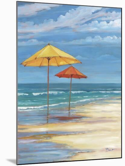 Umbrella Beachscape II-Paul Brent-Mounted Art Print