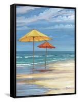 Umbrella Beachscape II-Paul Brent-Framed Stretched Canvas