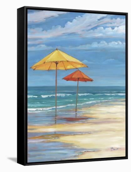 Umbrella Beachscape II-Paul Brent-Framed Stretched Canvas