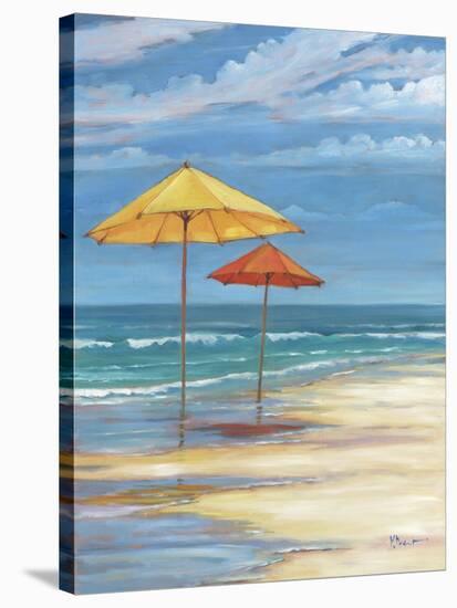 Umbrella Beachscape II-Paul Brent-Stretched Canvas